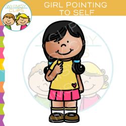 Girl Pointing To Self Clip Art , Images & Illustrations | Whimsy Clips