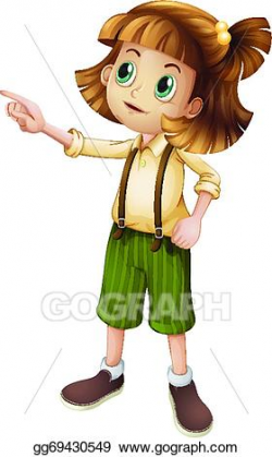 Vector Stock - A young girl pointing. Clipart Illustration ...