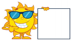 Cool Talking Sun Pointing TO A Blank Sign premium clipart ...