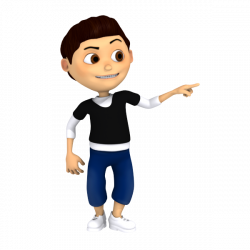 3D Cartoon Models: Cartoon Young Boy Pointing Out