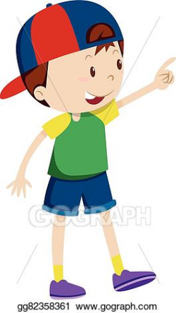 Vector Illustration - Boy pointing at something. EPS Clipart ...