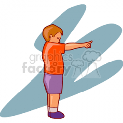Little boy standing and pointing clipart. Royalty-free clipart # 159059