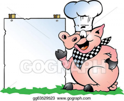 Vector Art - Chef pig standing and pointing. EPS clipart ...