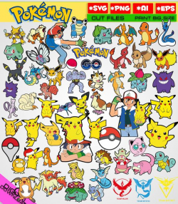 Pokemon svg Pikachu svg Pokemon Clipart Pokemon silhouette ...