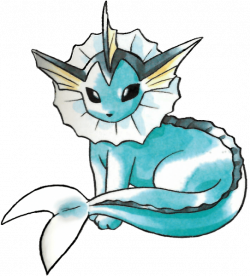 Vaporeon from the official artwork set for #Pokemon Red and Green ...