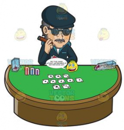 A Man Trying To Be Incognito While Playing Poker