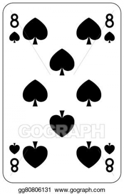 Vector Art - Poker playing card 8 spade. Clipart Drawing ...