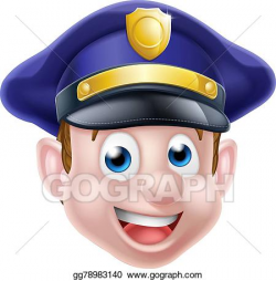 Vector Clipart - Cartoon policeman face. Vector Illustration ...