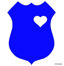 Police Badge Decal With Heart Design Police Badges Heart ...
