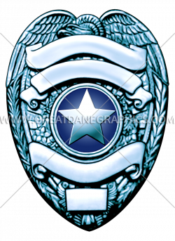 Silver Police Badge | Production Ready Artwork for T-Shirt Printing