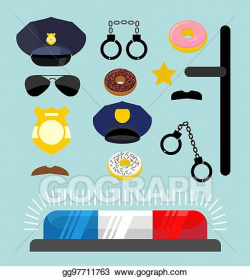 Vector Art - Police icons set. symbols policeman. cop ...