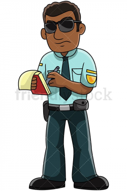 Black Male Police Officer Writing A Ticket | a17
