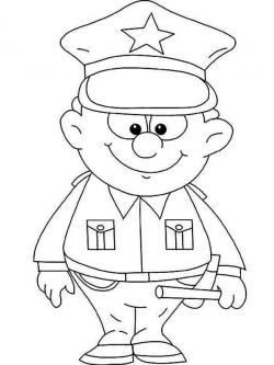 Cute Little Police Officer Picture Coloring Page - NetArt ...