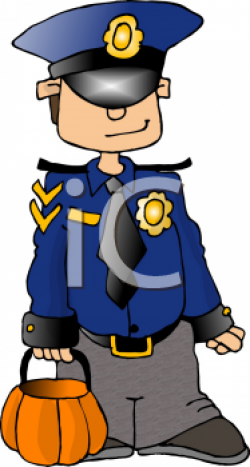 Clipart Picture Of A Boy Wearing A Police Office Costume