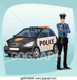 EPS Illustration - Police officer or policeman with patrol ...