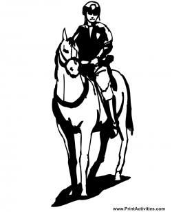 Horse Riding Coloring Page Of A Mounted Police Officer ...