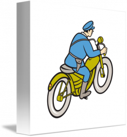 Highway Patrol Policeman Riding Motorbike Cartoon by Aloysius Patrimonio