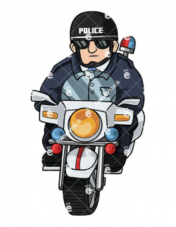 Police Officer Riding Motorcycle | Vector Illustrations ...