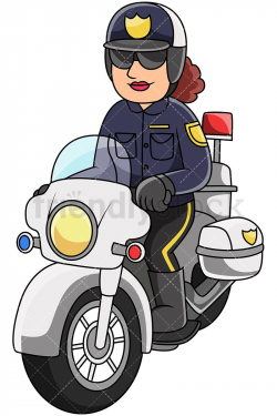 Female Police Officer Riding Motorcycle With Siren | clip ...
