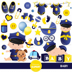 Baby shower clipart, Police officer baby, Policeman clipart, Baby clipart,  Commercial use - CA470