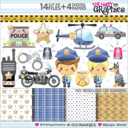 Police Clipart, Police Graphic, COMMERCIAL USE, Planner ...