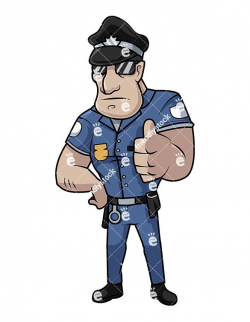 Serious Policeman Giving The Thumbs Up | Vector clipart ...