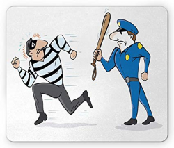Amazon.com : Police Mouse Pad, Cartoon of a Policeman ...