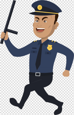 Policeman holding nightstick illustration, Patrol Police of ...