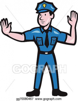 Vector Stock - Traffic policeman stop hand signal cartoon ...