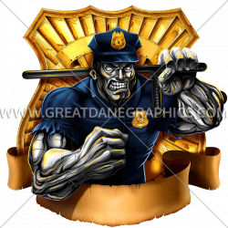 Police Officer Muscle | Production Ready Artwork for T-Shirt Printing