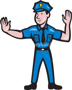 Traffic Policeman Stop Hand Signal Cartoon Royalty-Free ...