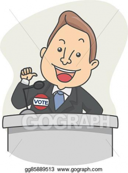 Vector Illustration - Man candidate vote speech. EPS Clipart ...