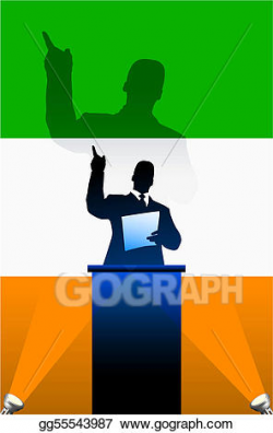 Vector Art - Ireland flag with political speaker behind a ...