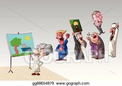 Vector Illustration - Scientist and stupid world political ...