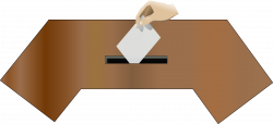 Clipart - Ballot box front with hand
