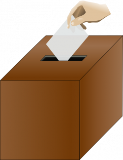 Clipart - Ballot box isometric with hand