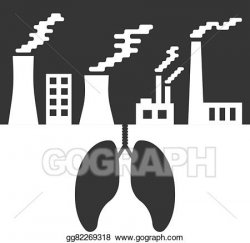 Vector Illustration - Environmental issues with lungs and ...