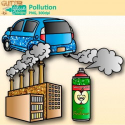 Pollution Clip Art: Earth Conservation of Land Graphics {Glitter Meets Glue}
