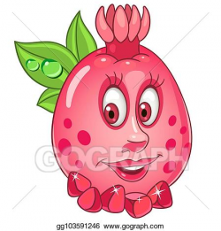 EPS Vector - Cartoon pomegranate fruit. Stock Clipart ...