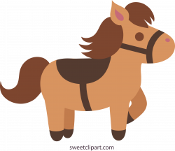 Cute Brown Horse 2 Clip Art - Sweet Clip Art