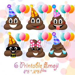 PNG Emoji ClipArt POOP Birthday party decorations Smiley faces Poop  invitations Printable emoticon design Happy smile Feelings POOP clipart