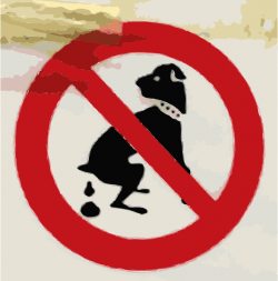 Clipart - Dog pooping not allowed sign