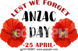 Vector Art - Red poppy flower symbol of anzac remembrance ...