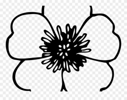 Free Black And White Flower Clipart - Poppy Flower Coloring ...