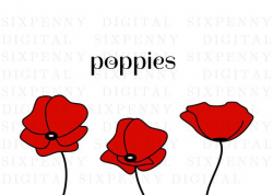 Red poppies printable greeting card, poppies clipart, sorry card, sympathy  card, printable flower card, printable get well card