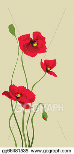 EPS Vector - Red stylized poppy. Stock Clipart Illustration ...