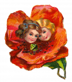 Antique Images: Pretty Flower Rose Poppy Girl Portrait Victorian ...
