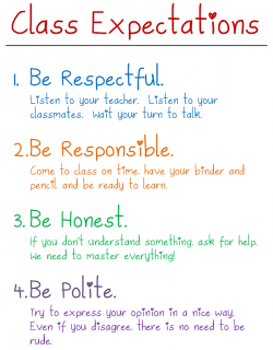 Classroom Expectations Anchor Chart | Teaching | Middle ...