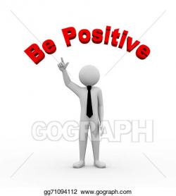 Drawing - 3d businessman with be positive illustration ...