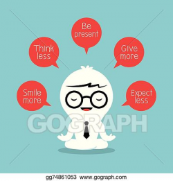 Vector Stock - Businessman meditating with positive thinking ...